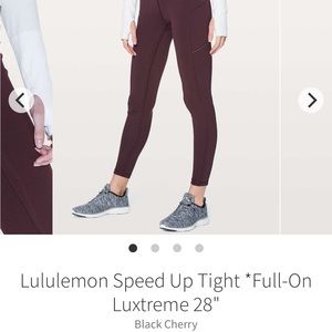 Lululemon Speed Up Tights - Black Cherry🖤🍒